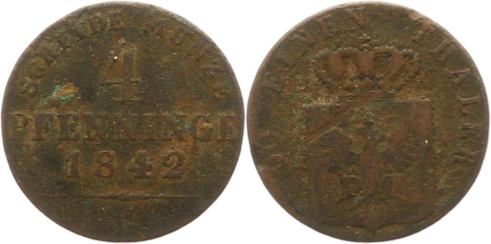  7450 Preußen 4 Pfennig 1842 D   