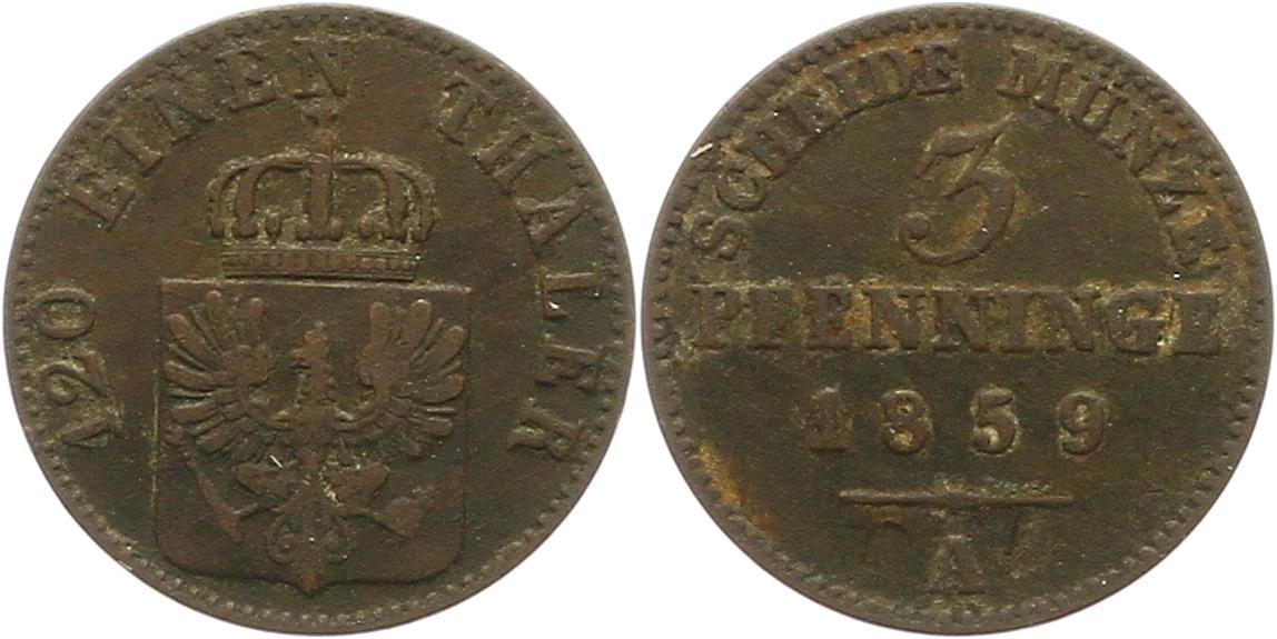  7459 Preußen 3 Pfennig 1859 A   