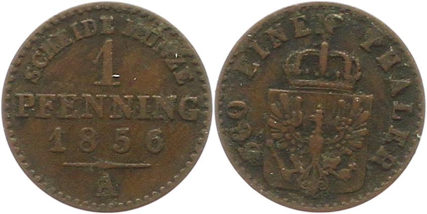  7465 Preußen 1 Pfennig 1856 A   