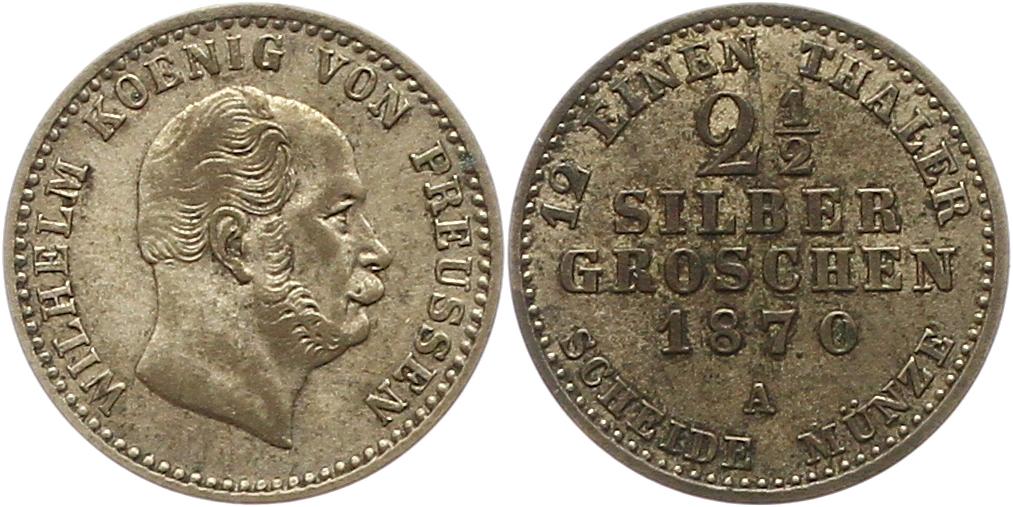  7470 Preußen 2 1/2 Silbergroschen 1870   