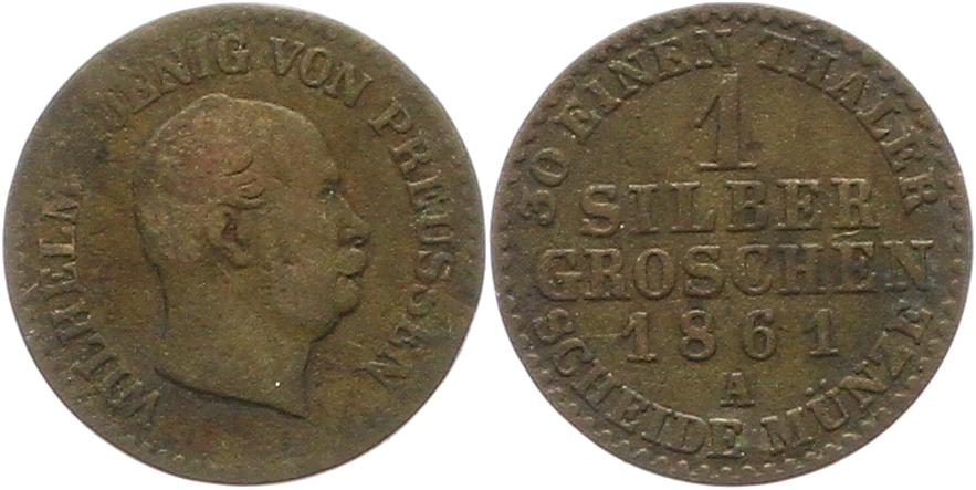  7471 Preußen 1 Silbergroschen 1861   
