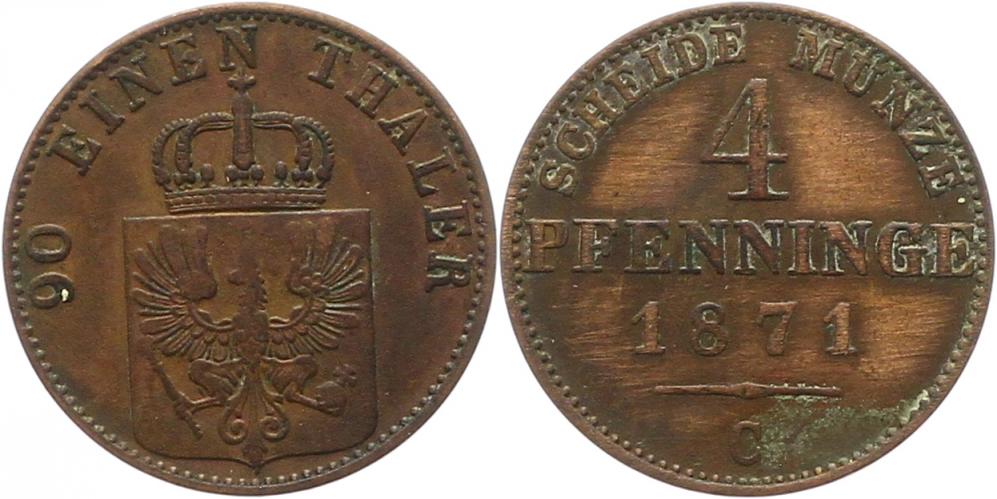  7487 Preußen 4 Pfennig 1871 C   