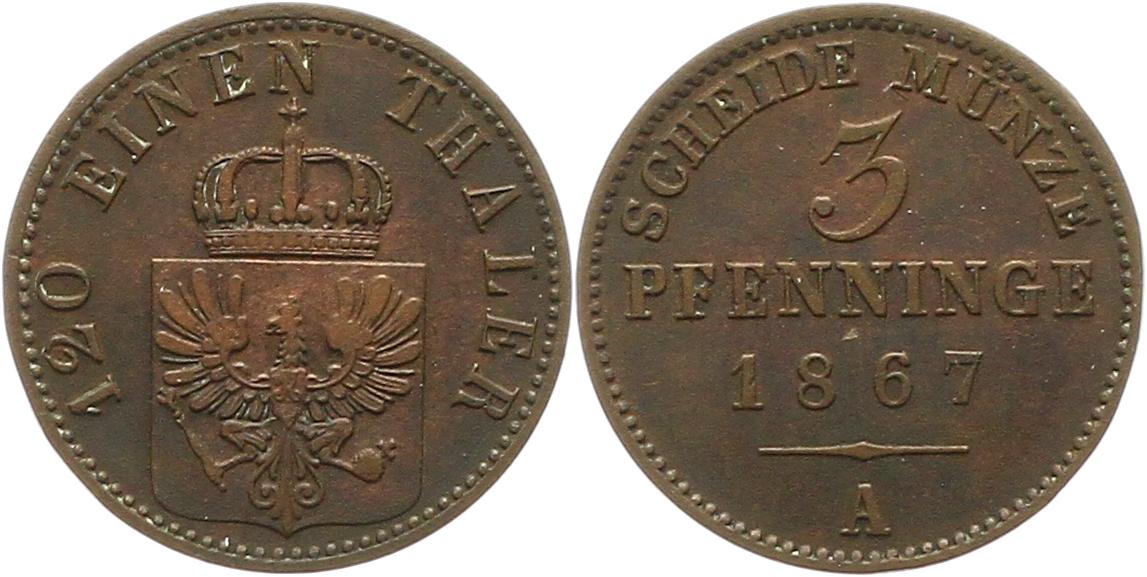  7491 Preußen 3 Pfennig 1867 A   