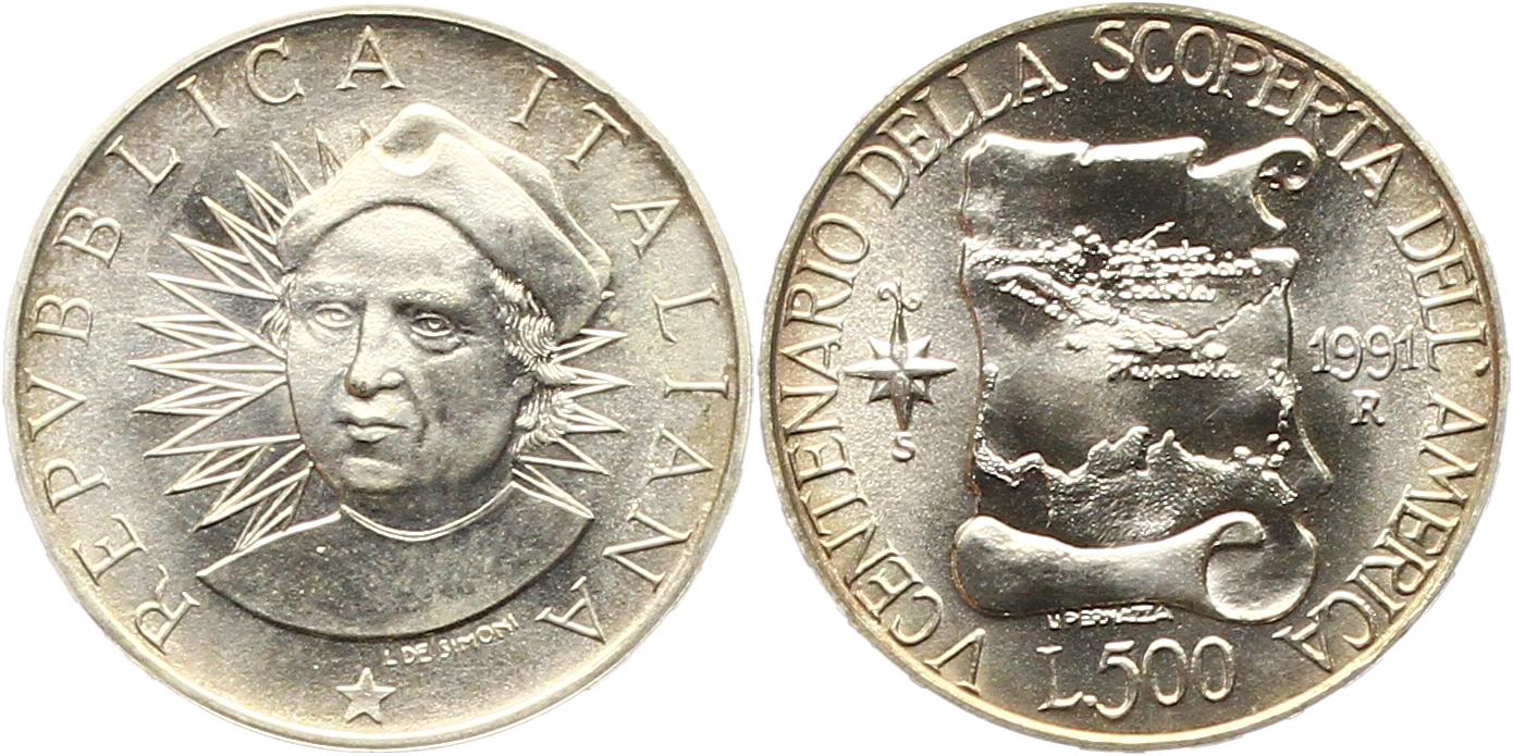  7529 Italien 500 Lire SILBER 1991   
