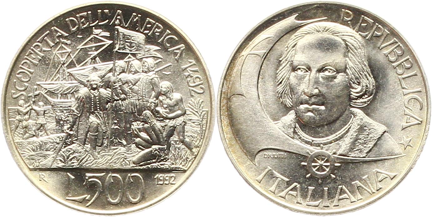  7530 Italien 500 Lire SILBER 1992   