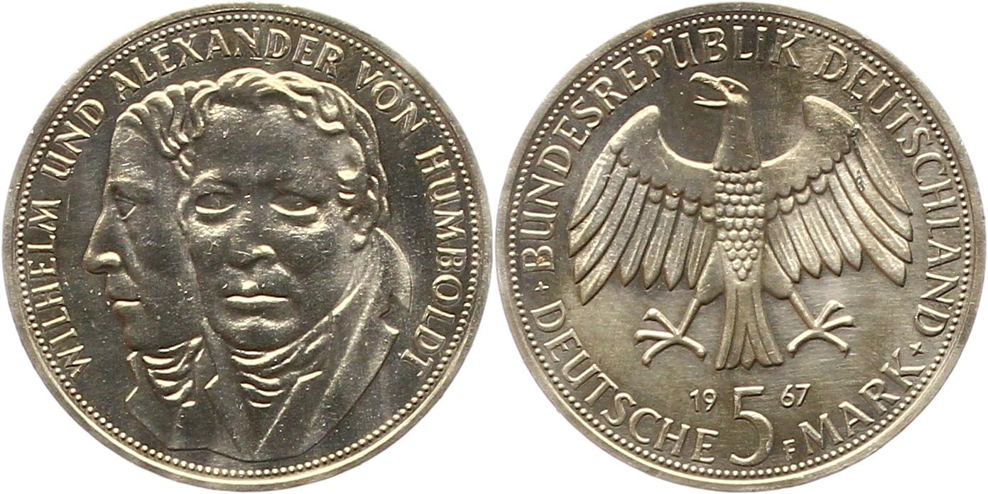  7540 BRD 5 Mark 1967 Humboldt Silber   
