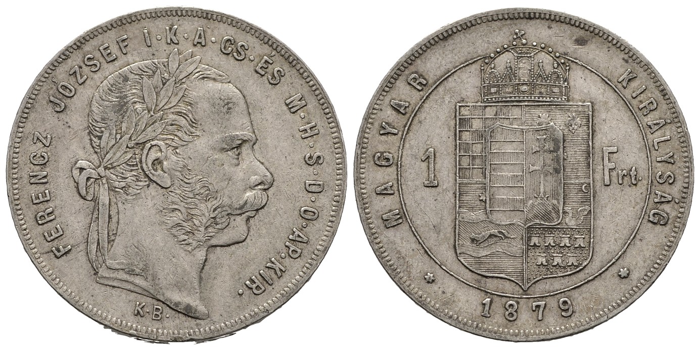 PEUS 7814 Ungarn 11,12 g Feinsilber. Franz Joseph I. (1848 - 1916) Forint / Gulden SILBER 1879 KB Sehr schön