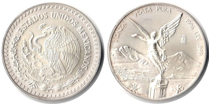  Mexiko  1oz  1996  FM-Frankfurt  Feingewicht: 31,1g  Silber  vorzüglich/stg  Libertad   