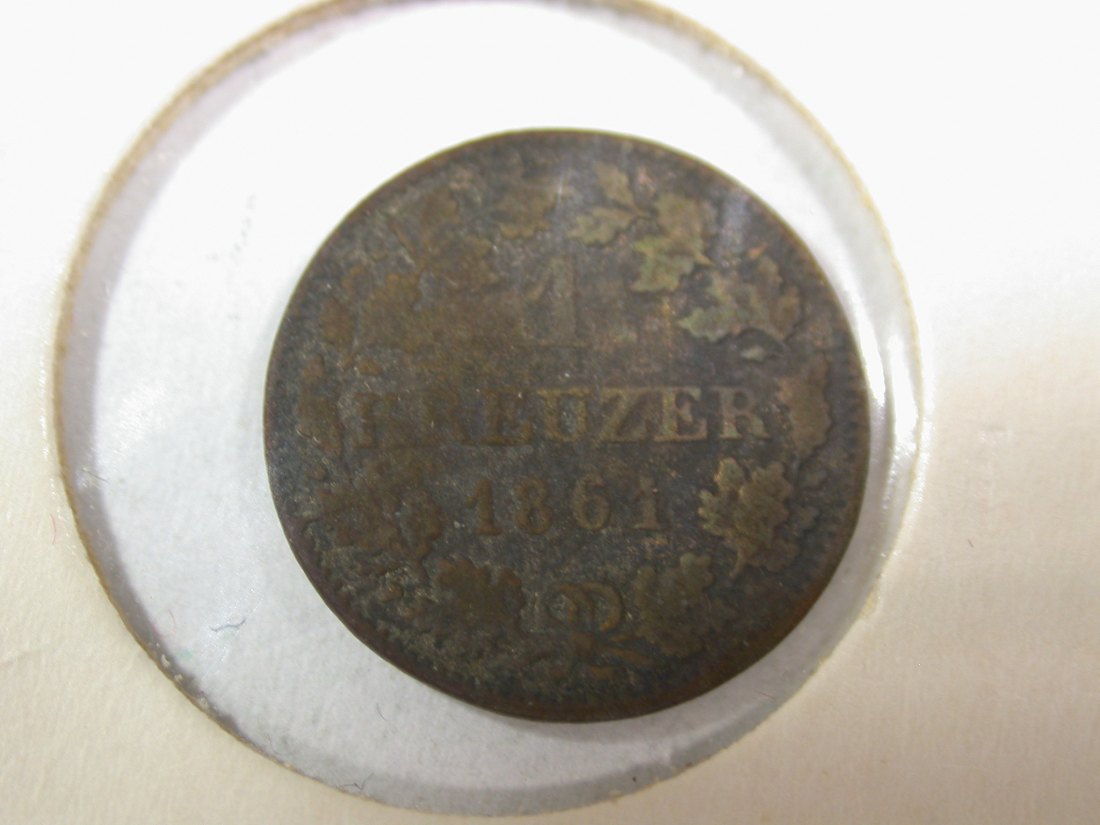  B42 Bayern 1 Kreuzer 1861 in sehr schön  Originalbilder   