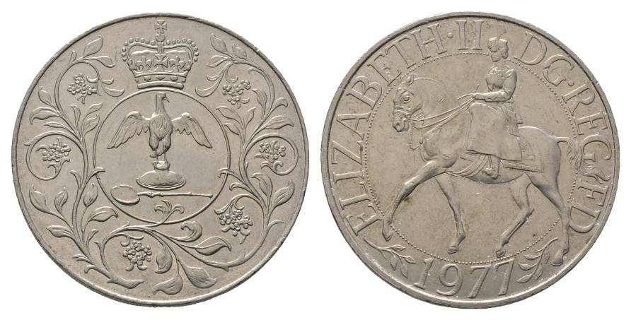  Großbritannien Elizabeth II,  25 New Pence 1977; Cu-Ni, 28,24 g, Ø 38,5 mm   