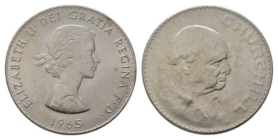  Großbritannien Elizabeth II, 1 Crown 1965; Cu-Ni, 28,45 g, Ø 39 mm   