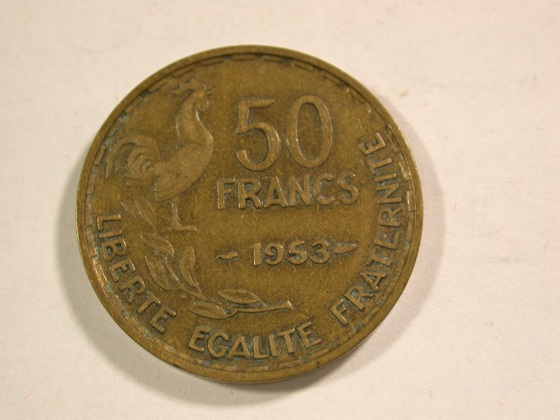  B12 Frankreich  50 Francs 1953 in ss   Originalbilder   