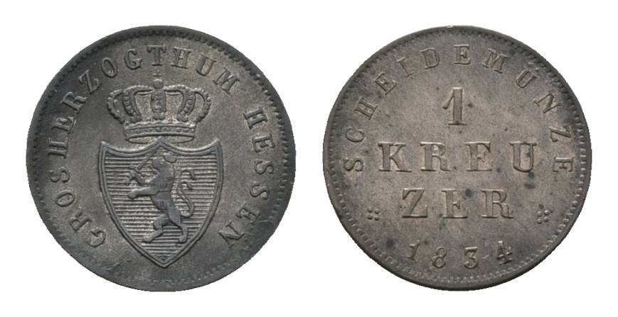  Hessen-Darmstadt, Kreuzer 1834   