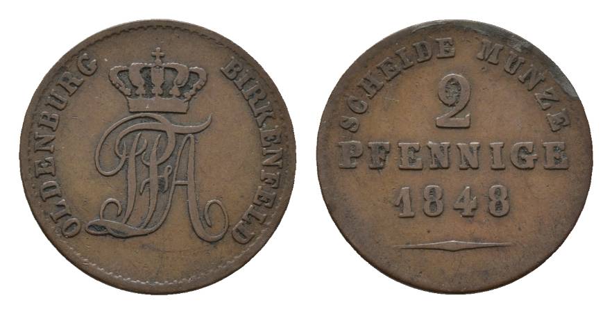  Oldenburg, 2 Pfennige 1848   
