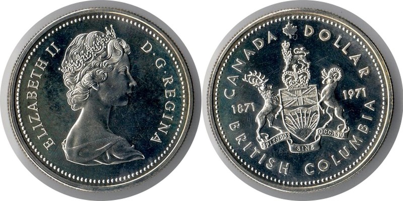  Kanada  1 Dollar 1971  FM-Frankfurt  Feingewicht: 11,66g Silber  vz   