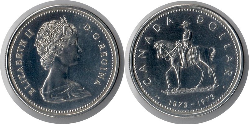  Kanada  1 Dollar  1973 FM-Frankfurt Feingewicht: 11,66g Silber vorzüglich   