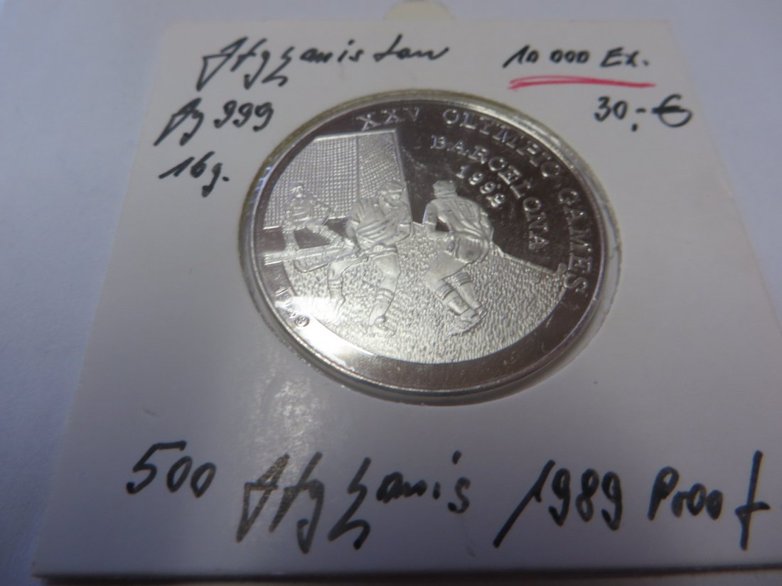 afghanistan 50 afghans 1989 silber