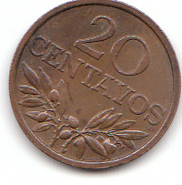 Portugal (C180)b. 20 Centavos 1969 siehe scan