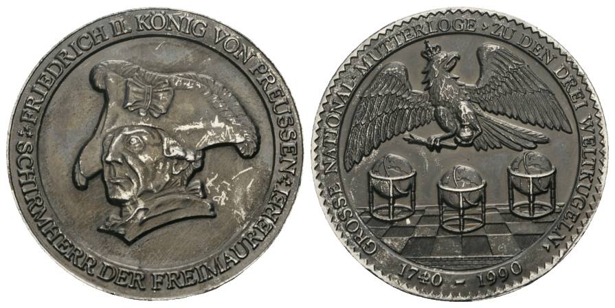  Preußen, Cu-Ni Medaille 1990; Ø 40 mm, 24,73 g   
