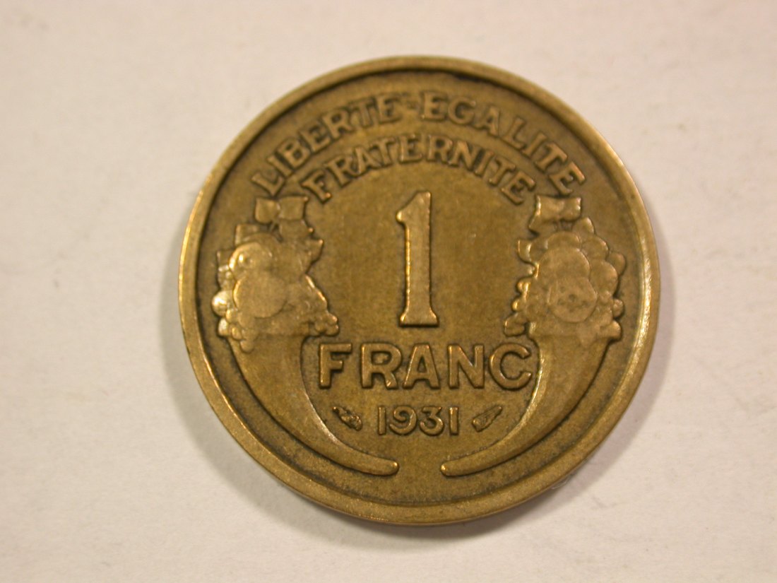  B43 Frankreich 1 Franc 1931 Morlon in ss+  Originalbilder   