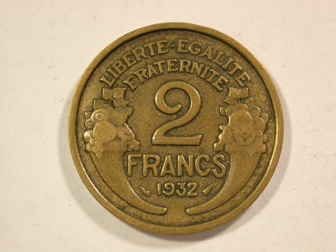  B43 Frankreich 2 Francs Morlon 1932 in ss Originalbilder   