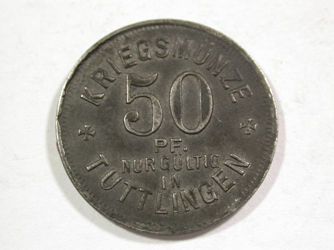  B14 Tuttlingen 50 Pfennig 1918 in vz+  Originalbilder   