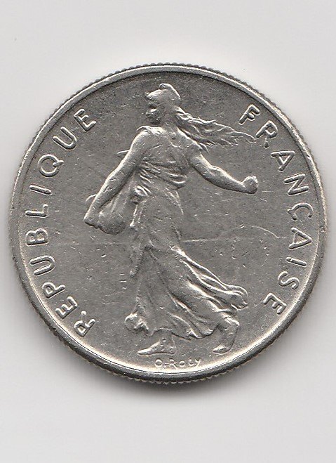  Frankreich 1/2 Franc 1965  (B981)   
