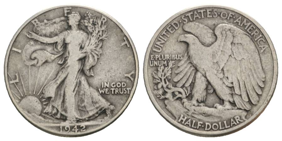  USA, 1/2 Dollar 1942   