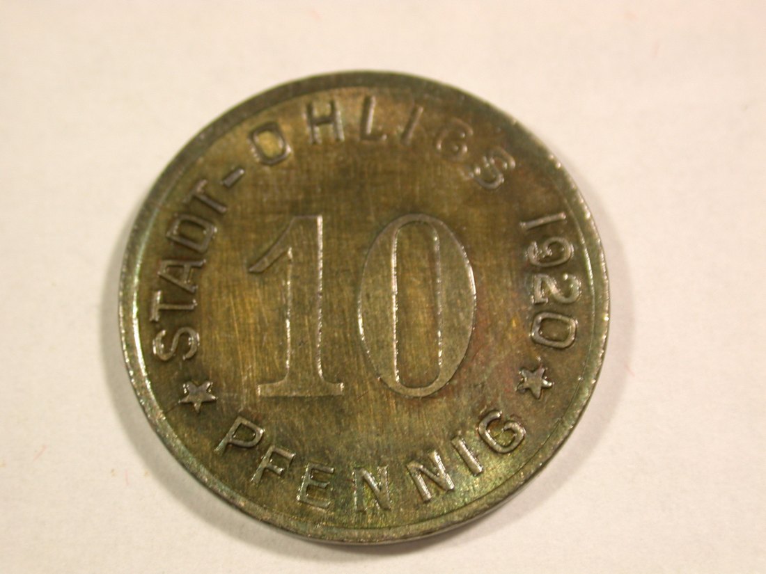  B16  Ohligs 10 Pfennig 1920 Eisen, herrliche Patina in f.ST  Originalbilder   