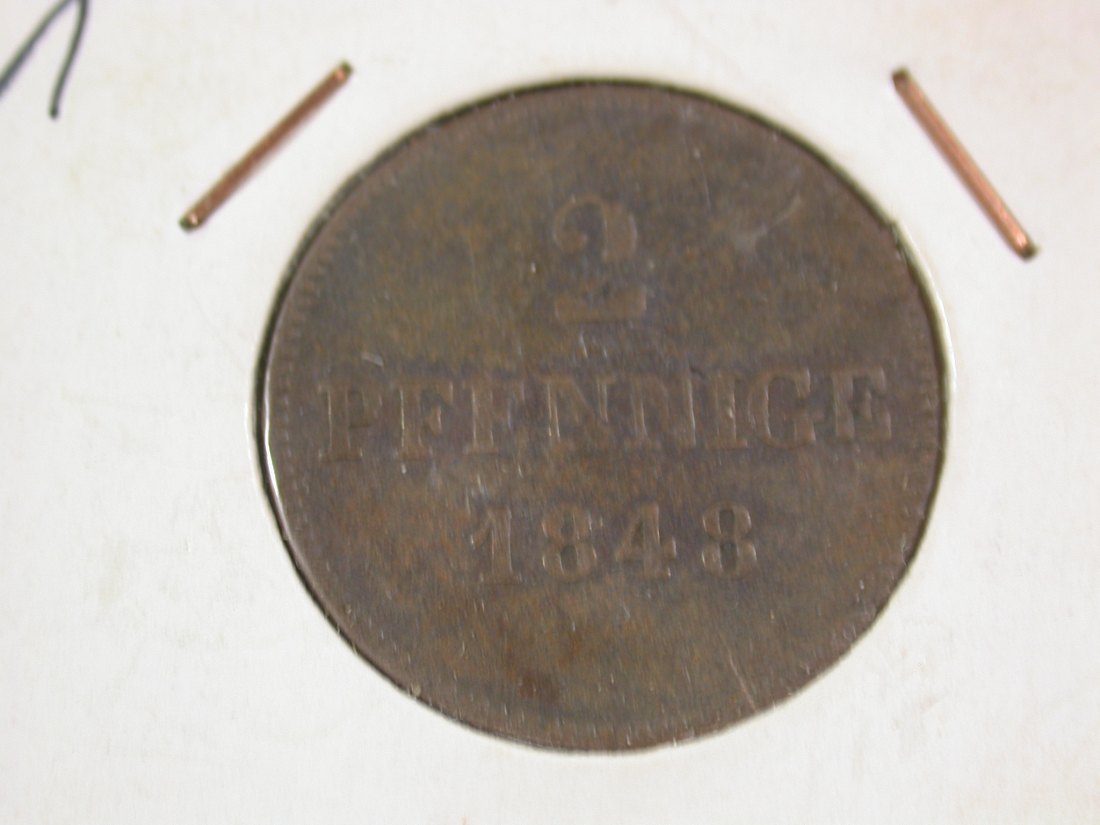  B44 Bayern  2 Pfennig 1848 in ss   Originalbilder   