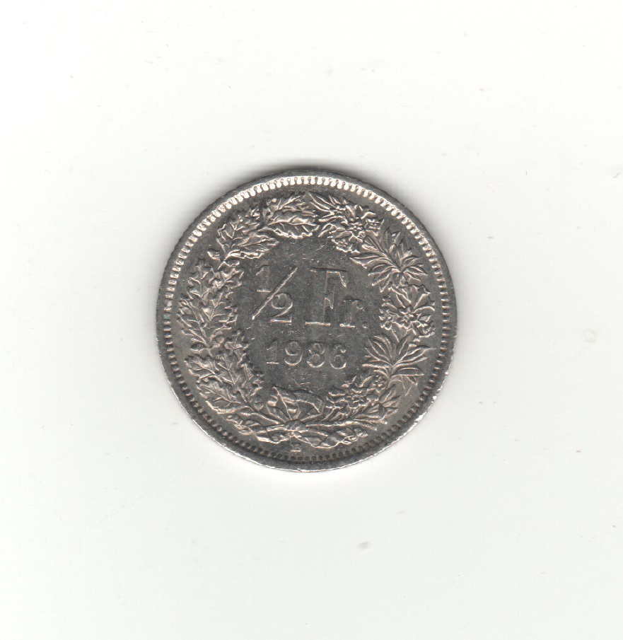  Schweiz 1/2 Franken 1986   