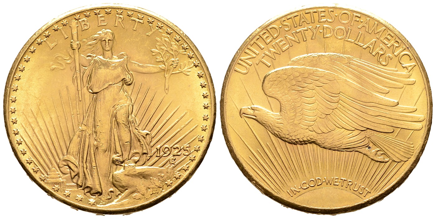 PEUS 7915 USA 30,1 g Feingold 20 Dollars GOLD 1925 Sehr schön +
