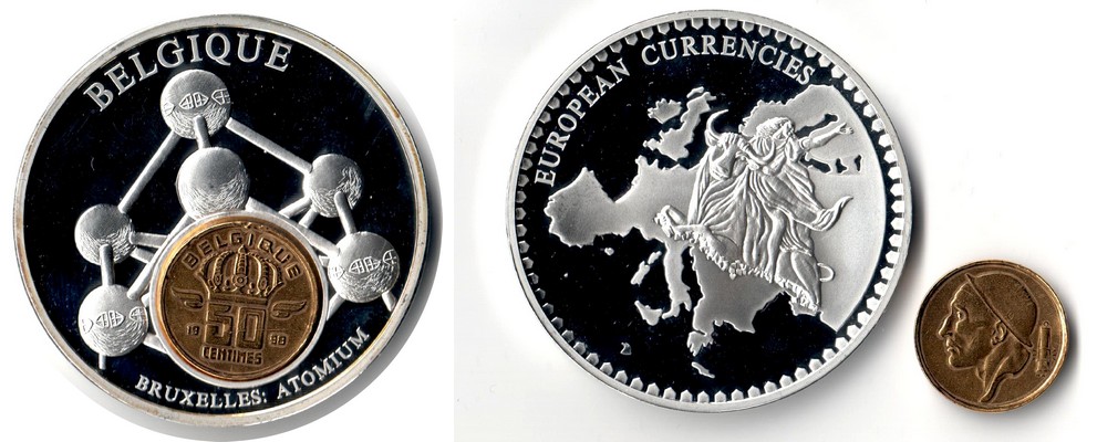  Belgien   Medaille 'Das Geld Europas'  1993 Gewicht: ca.54g FM-Frankfurt PP   