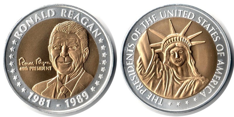  USA  Medaille 'Ronald Reagan'  FM-Frankfurt  Gewicht: 28g  stg   