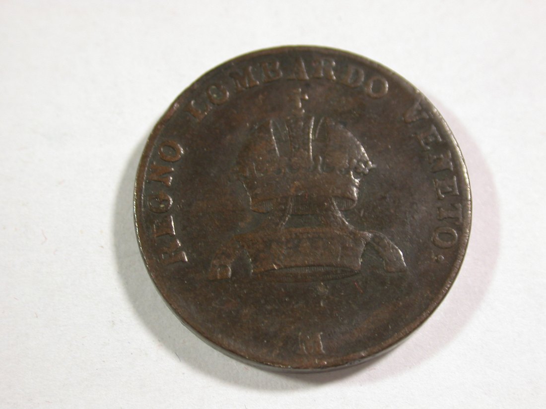  B45 Italien 5 Centesimi 1822 M in f.ss, Rdf. Originalbilder   