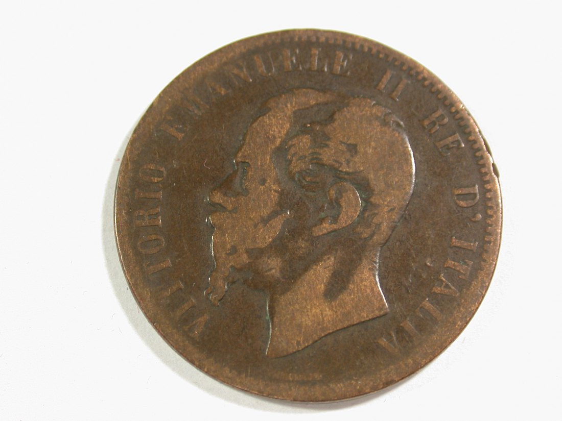  B45 Italien 10 Centesimi 1866 H in f.ss   Originalbilder   