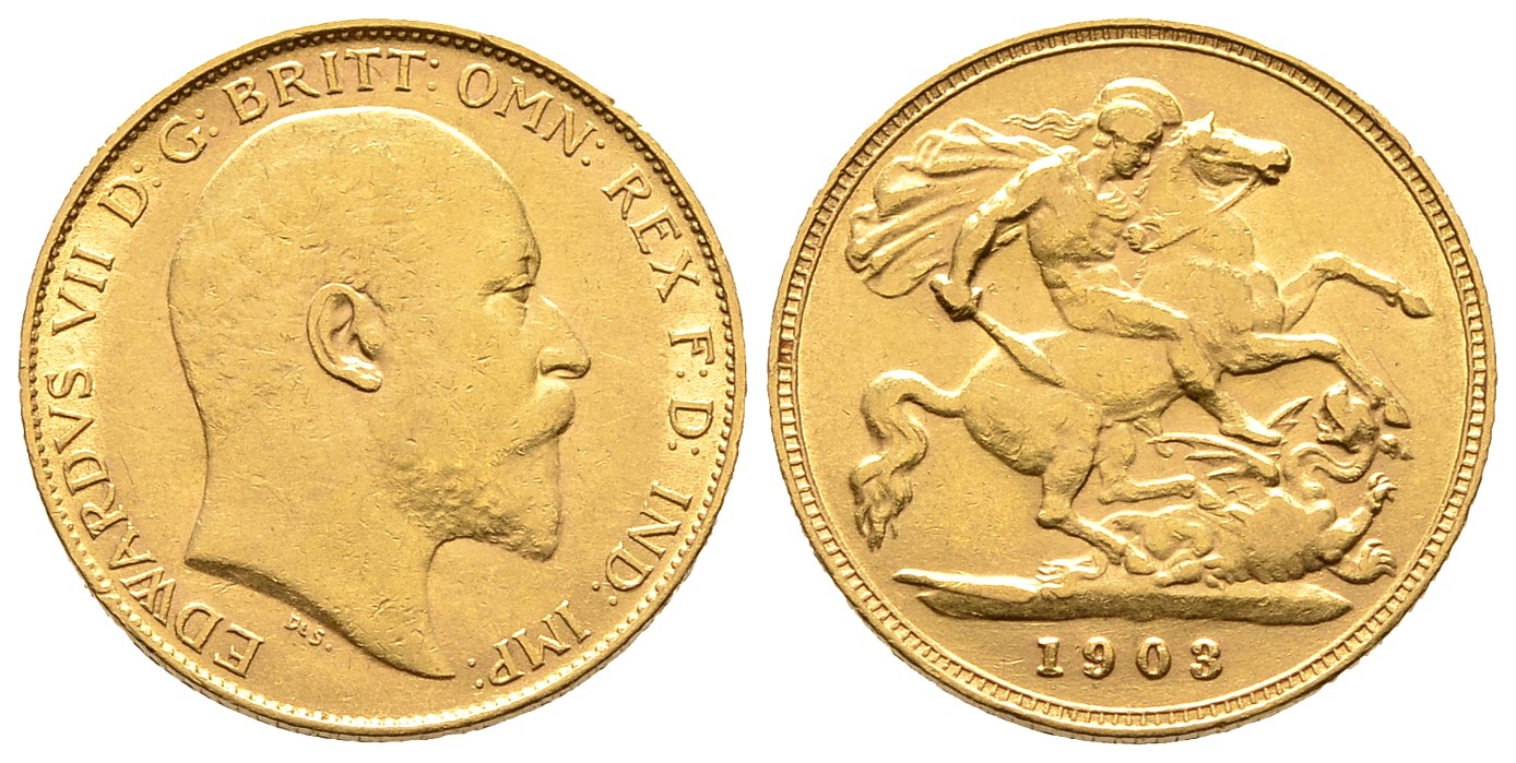 PEUS 7926 Großbritannien 3,66 g Feingold. Eduard (1901 - 1910) 1/2 Sovereign GOLD 1903 Sehr schön