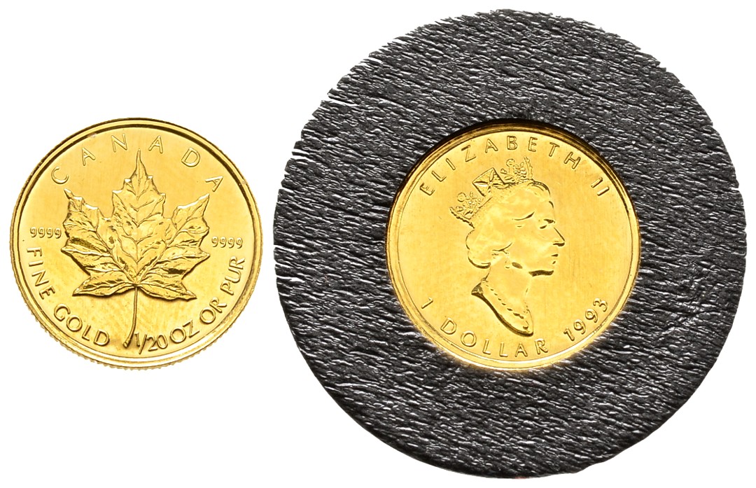 PEUS 7942 Kanada 1,56 g Feingold. Maple Leaf Dollar GOLD 1/20 Unze 1994 Stempelglanz (Kapsel)