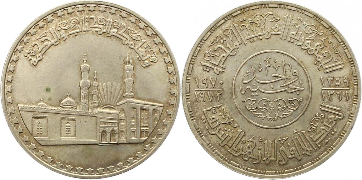  7803 Ägypten Pound 1972  18,00 Gramm Silber fein  sehr schön - vorzüglich   
