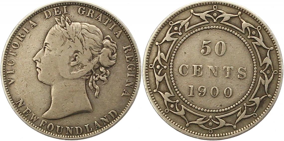  7805 Canada New Foundland 50 Cents 1900  11,63 Gramm Silber fein  sehr schön   