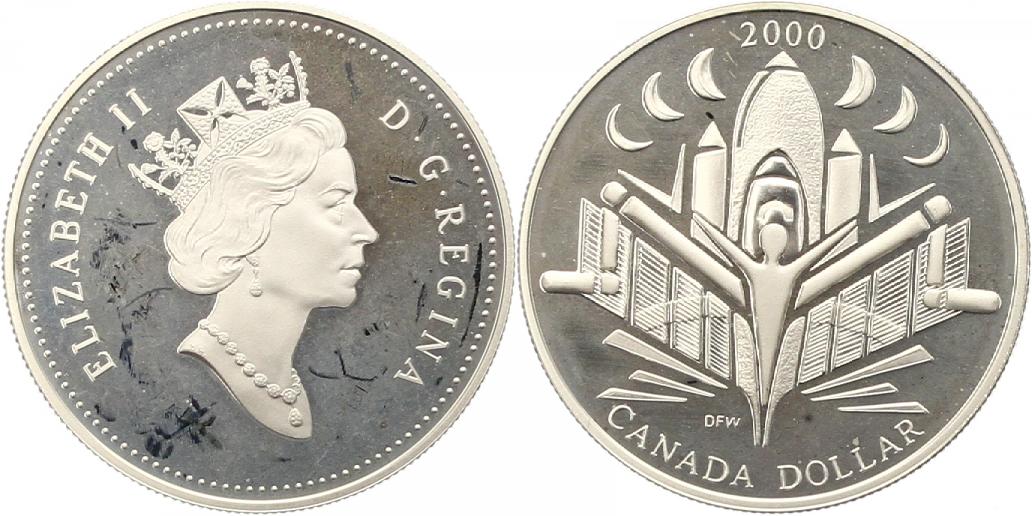  7807 Canada Dollar 2000 23,29 Gramm Silber fein  polierte Platte   