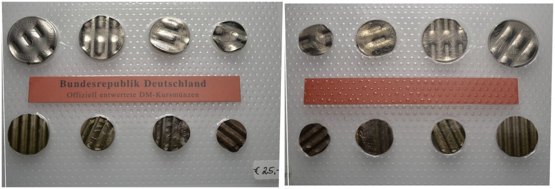 PEUS 8017 BRD Insg. 8,68 DM Deutsche Mark KMS (8 Münzen)  Offiziell entwertet (eingeschweißt)