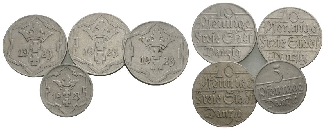  Danzig, 4 Kleinmünzen   