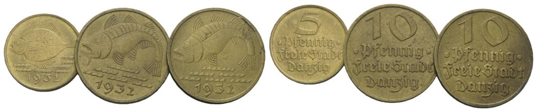  Danzig, 3 Kleinmünzen   