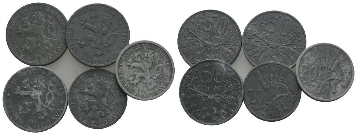  Kolonien-Nebengebiete, 5 Kleinmünzen   