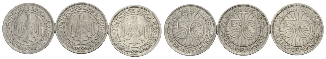  Deutsches Reich, 3 Kleinmünzen   