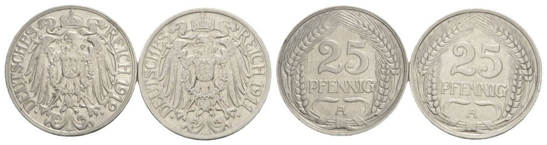  Kaiserreich, 2 Kleinmünzen   