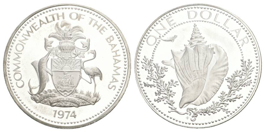  Bahama, Dollar 1974, AG; 17,77 g   