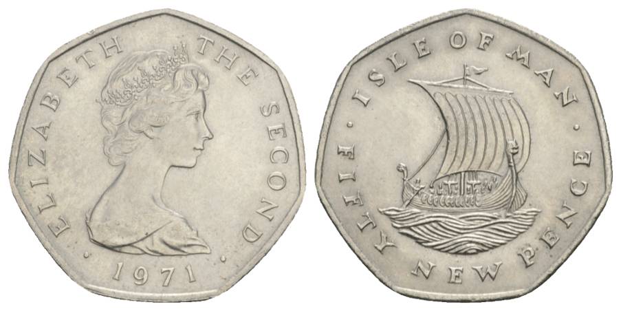 Isle of Man 1971, 50 Pence; 13,51 g   