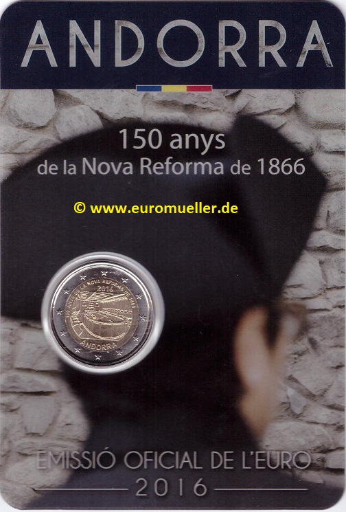 Andorra ...2 Euro Gedenkmünze 2016...bu...Coincard...Reform   